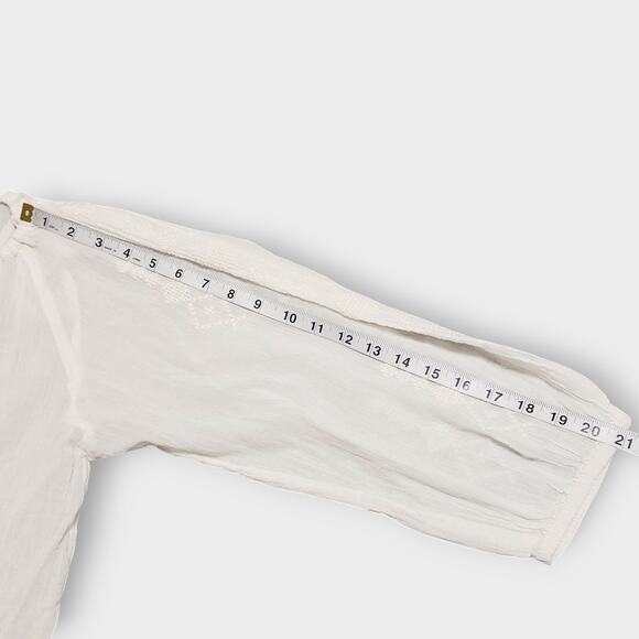 Va Vite Lindsey Tunic White Cotton Embroidered Top Sz 44 (16) Lightweight Sheer - Picture 12 of 14